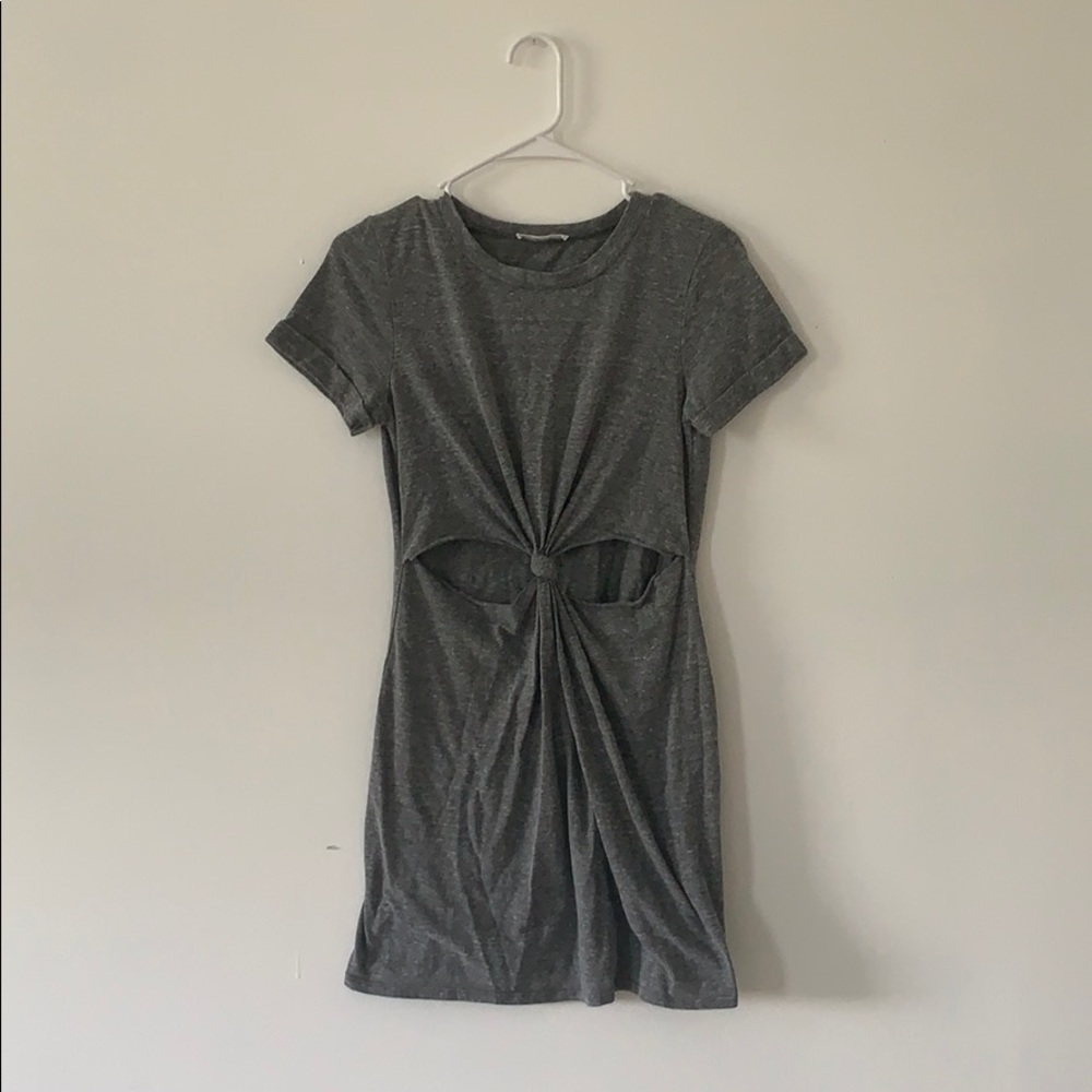 Dark Grey cutout T-shirt Dress